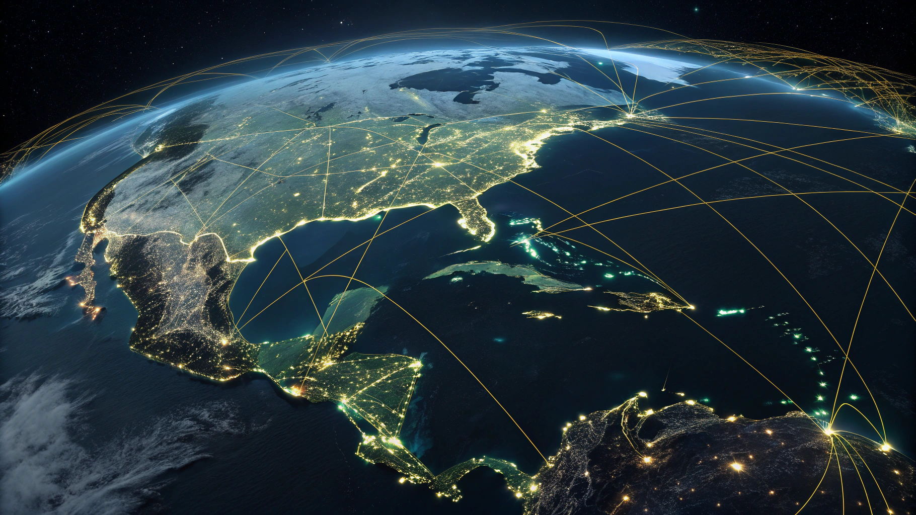 Earth viewed from space at night